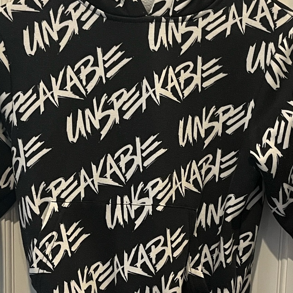 Unspeakable Black and White Youth Hoodie